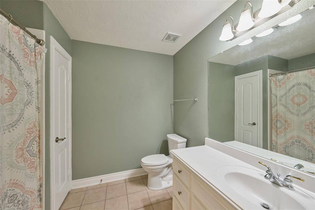 Guest bath is very spacious