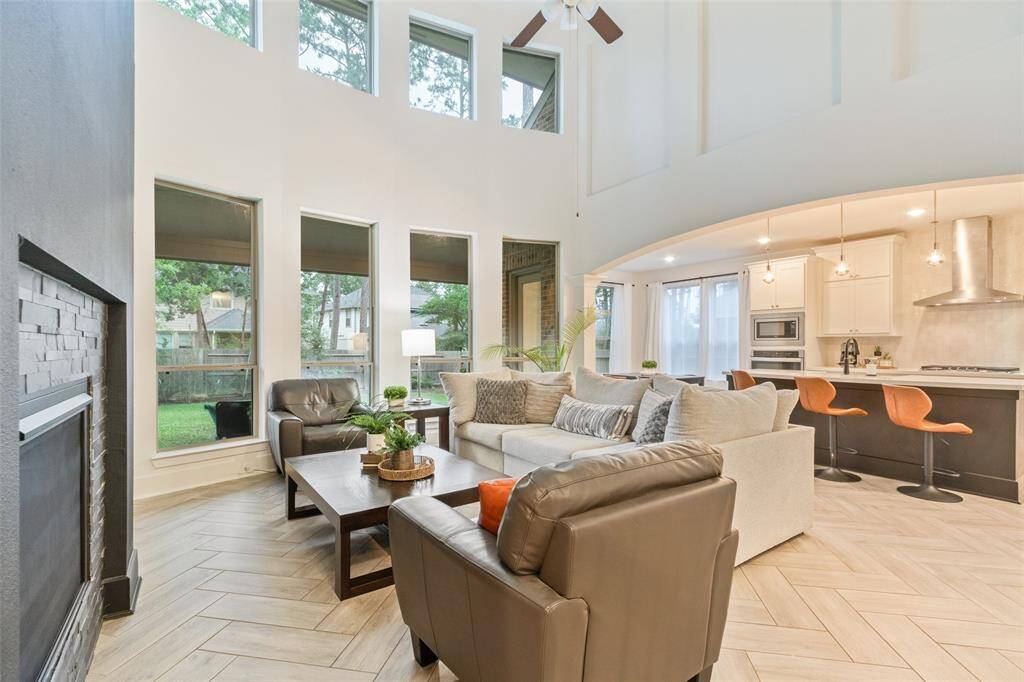 Another view of your open living area to the bright kitchen.