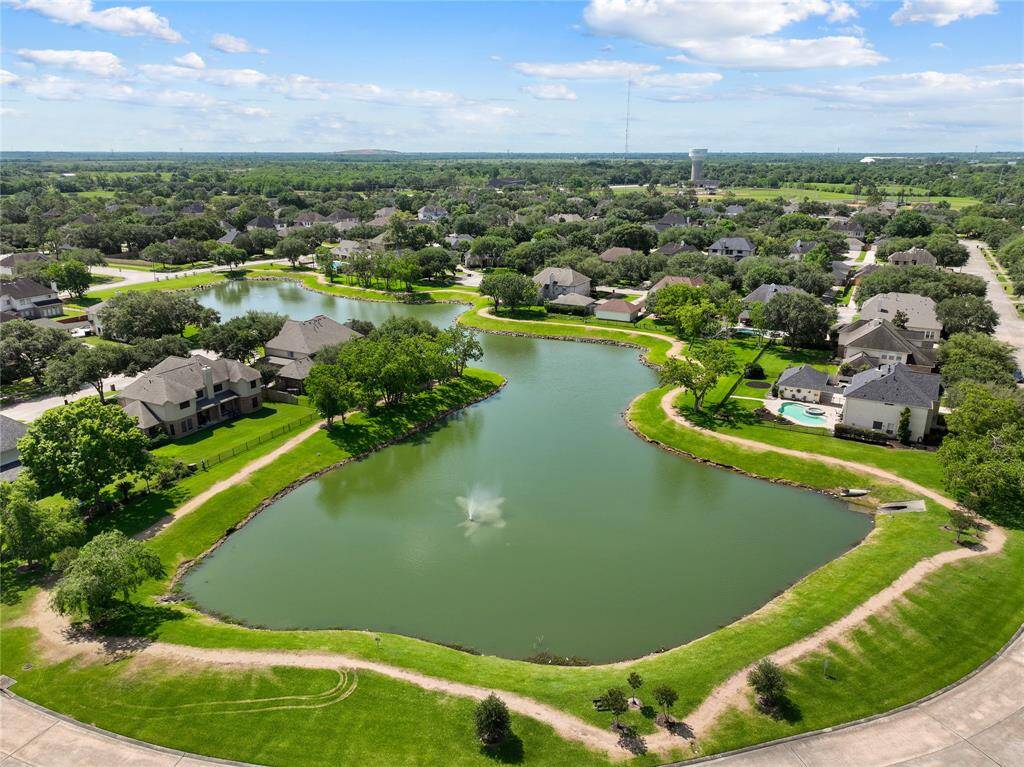 Subdivision pond with walking trails