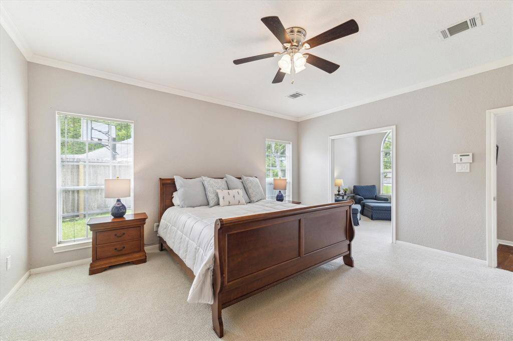 Primary bedroom with a view of the attached sitting room