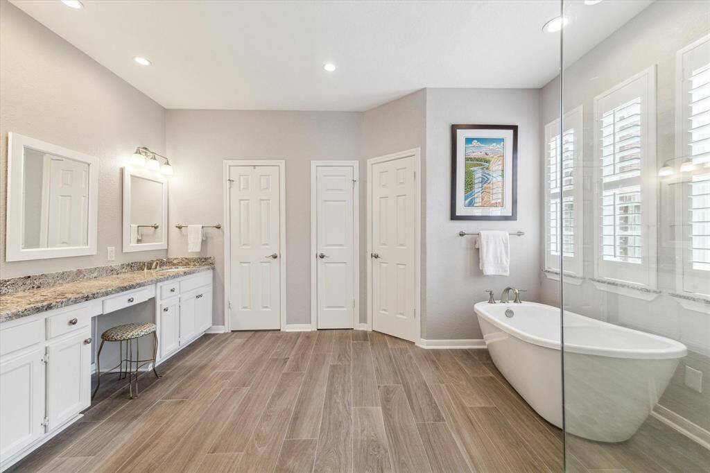 Recently refreshed primary bathroom