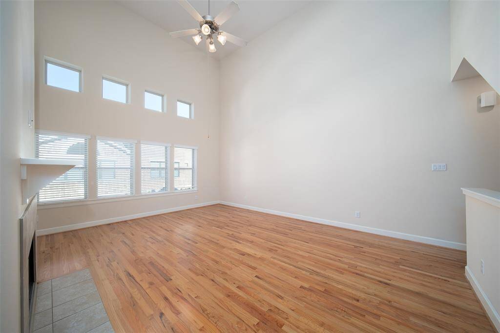 High ceiling at spacious living area.