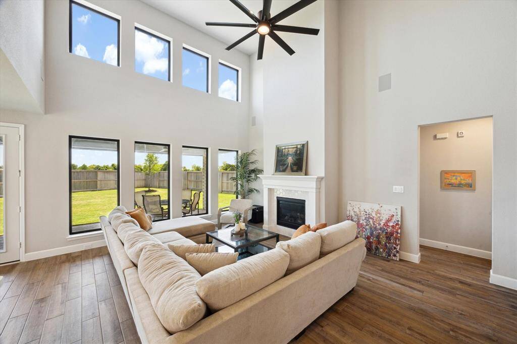 This spacious yet cozy family room is the perfect gathering space at the end of the day.
