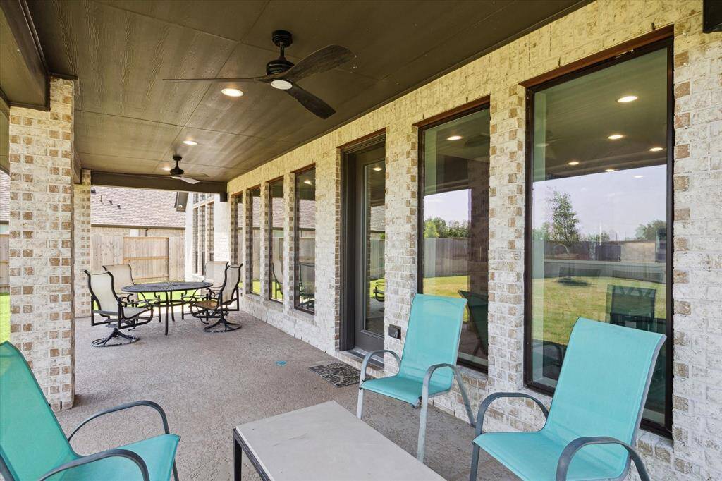 A gas connection to the extended back patio is ready for your outdoor kitchen.