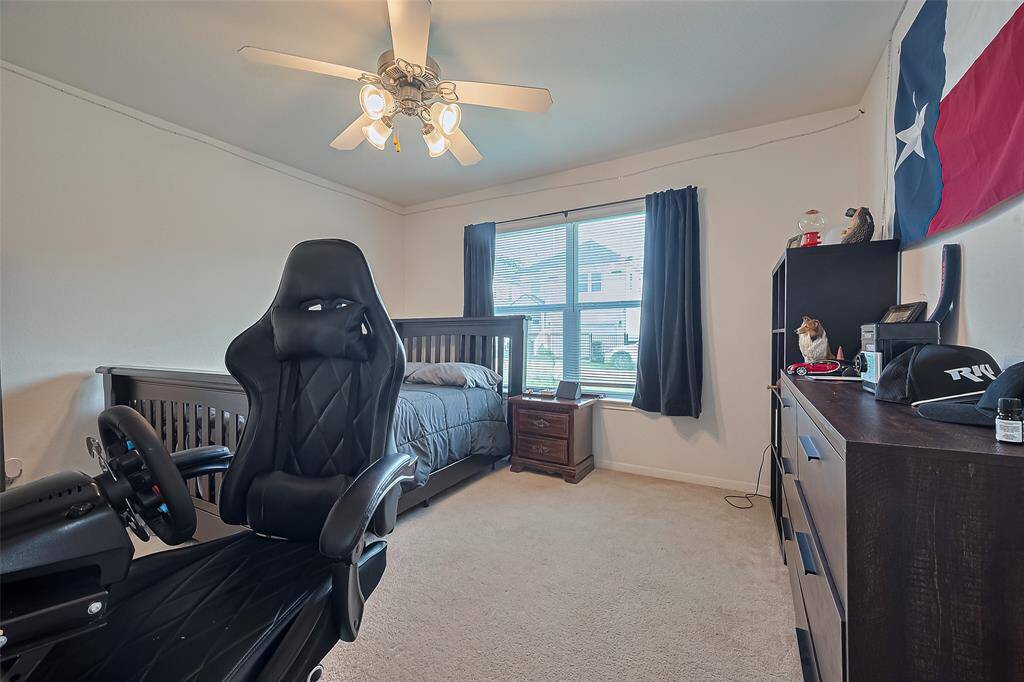 The 12x12 SF 2nd bedroom has a ceiling fan with light kit and walk in closet.