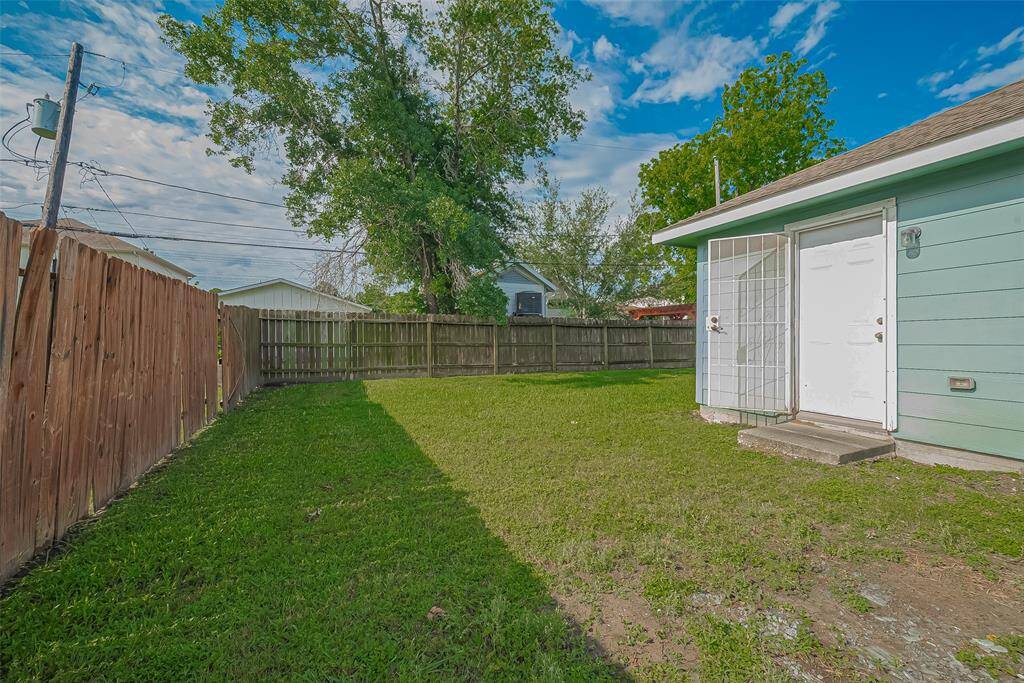 The home has a large private backyard maintained by the landlord.