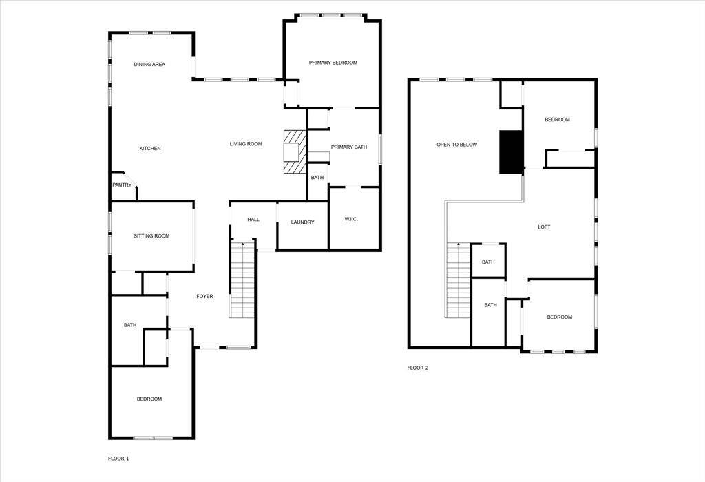 Superior floor plan with 2 downstairs bedrooms, huge loft, open kithcen/living