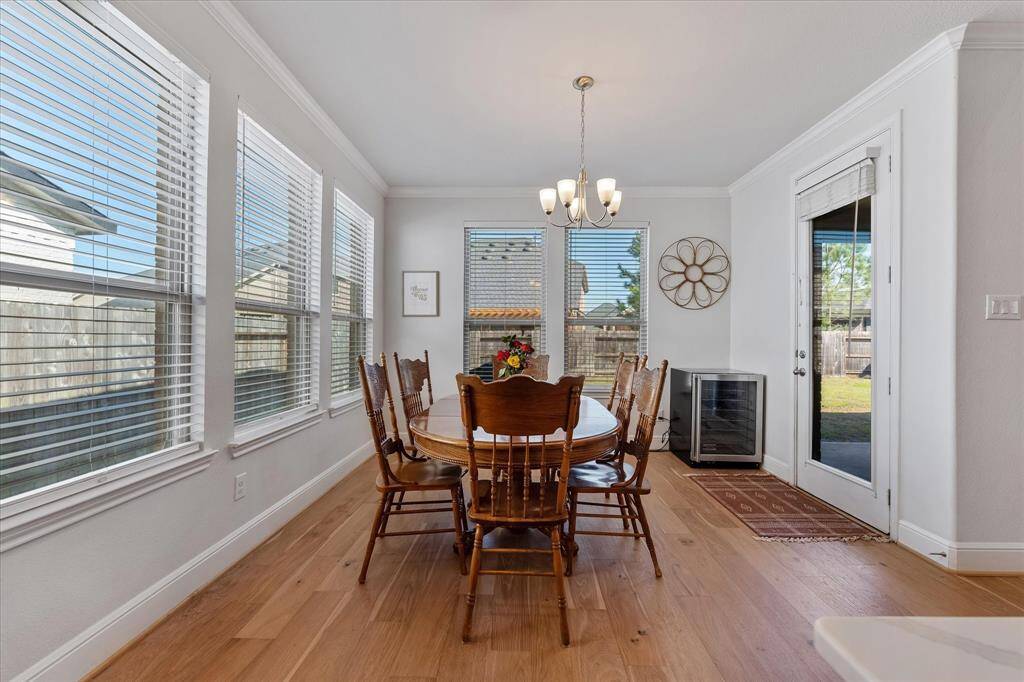View of dining area from kitchen