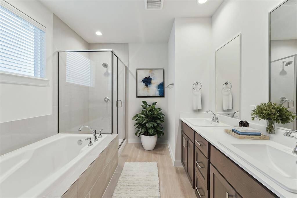 Primary Bathroom: Separate Tub and Shower