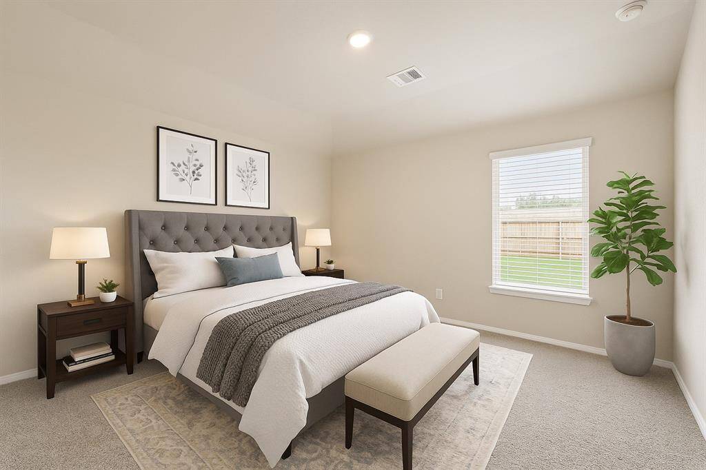 spacious walk-in closet with ample shelving and hanging space.