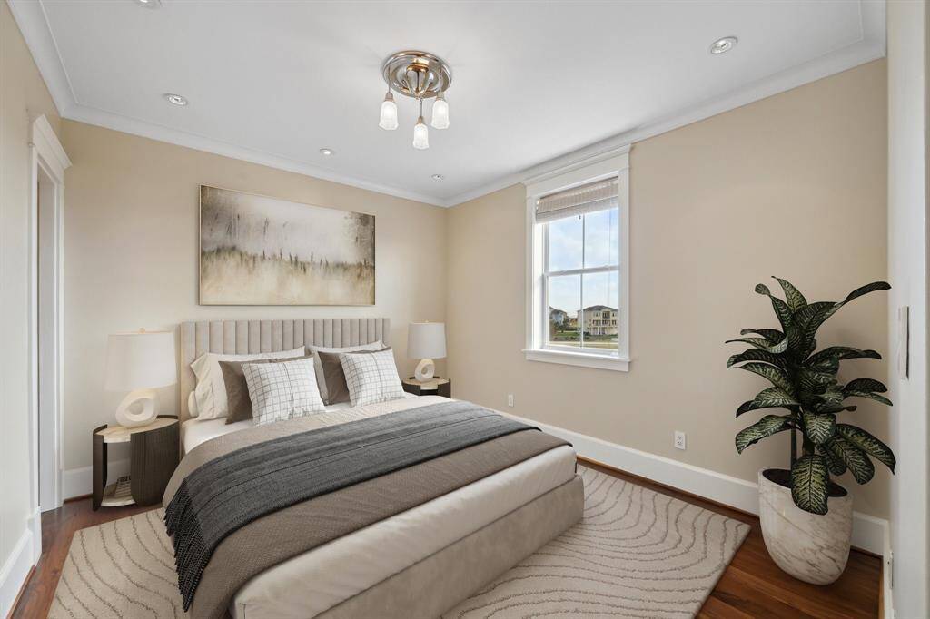 The third guest room exudes comfort, featuring a calming color palette that creates a soothing and relaxing atmosphere