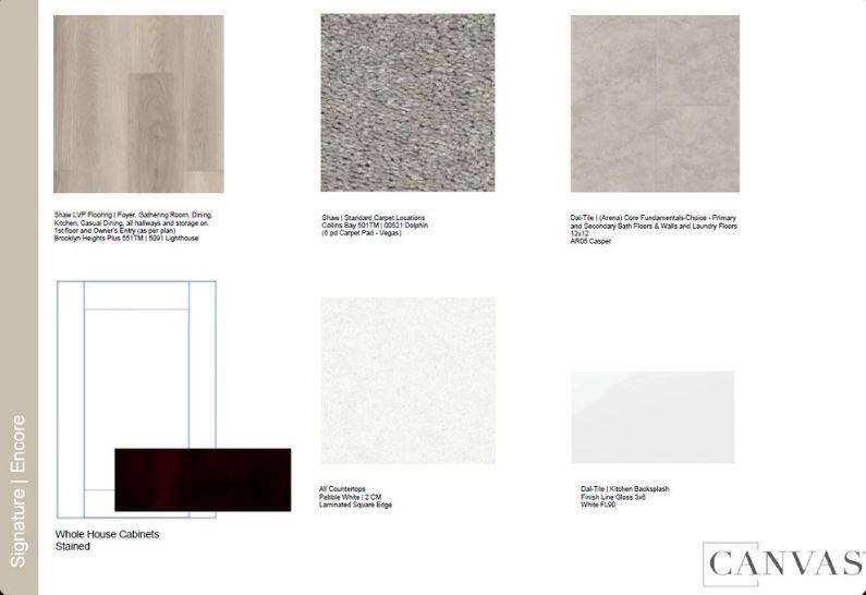 Design Selections.  Home is under construction and selections are subject to change.