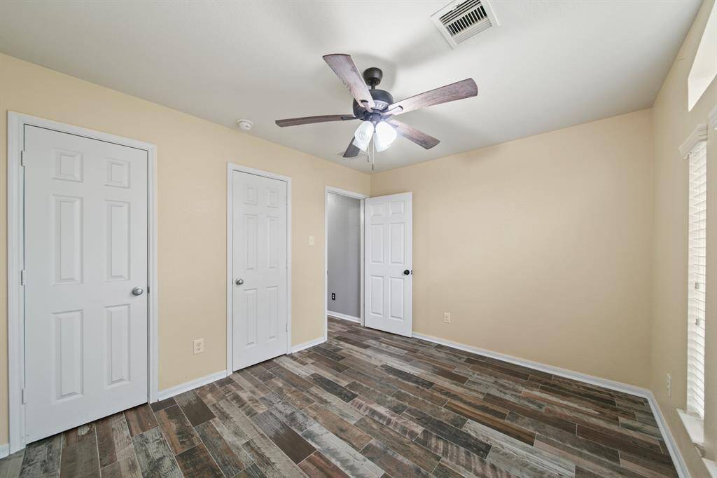 Included is a double door wardrobe closet.