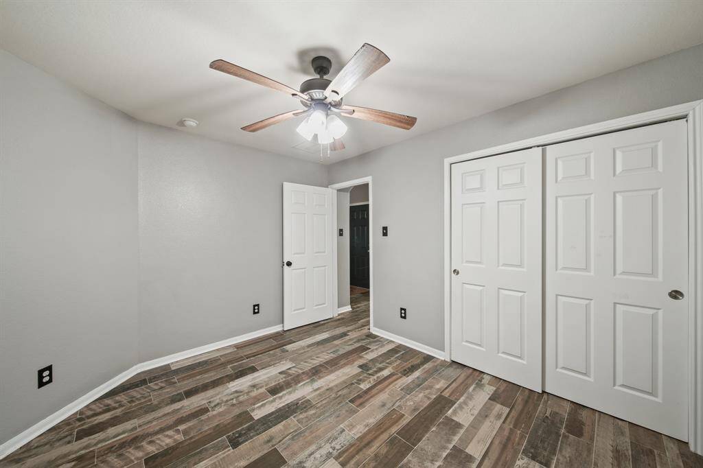 Included is a wardrobe storage closet.