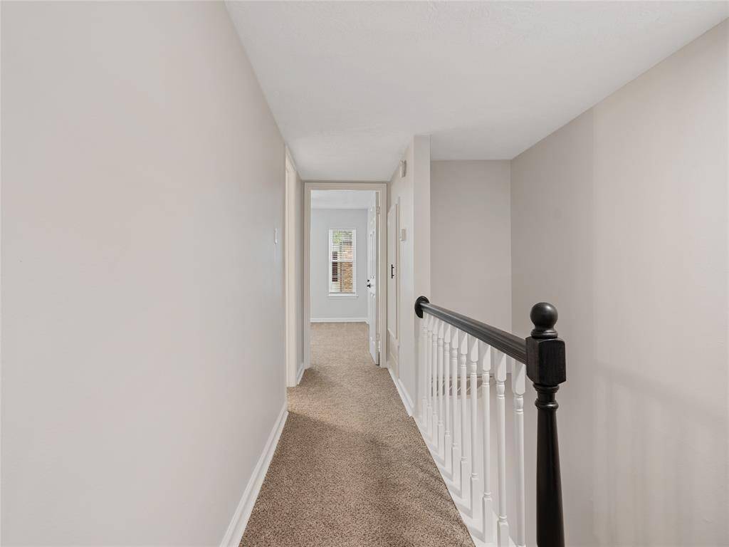 Upstairs hallway with new stair banisters