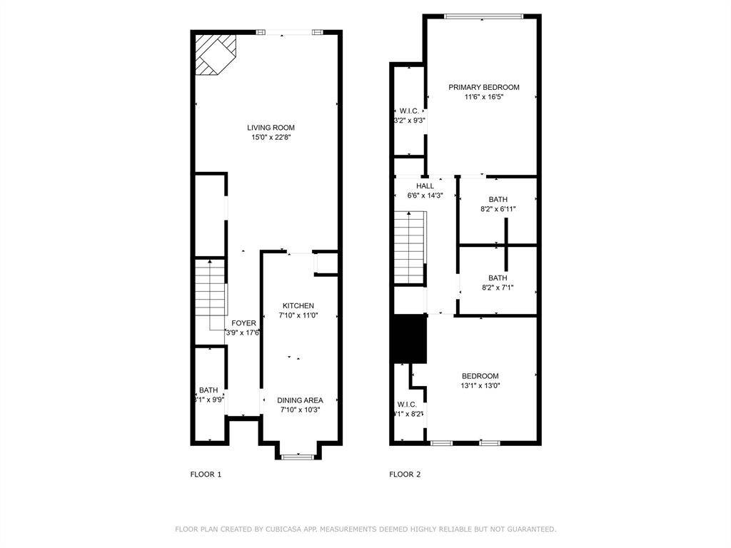 Both upstairs and downstairs floor plans (Dimensions approximate)