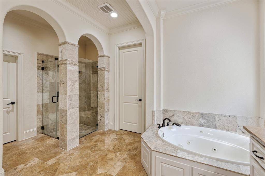 Large walk-in shower.