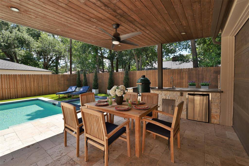 Escape the sun under the covered porch.