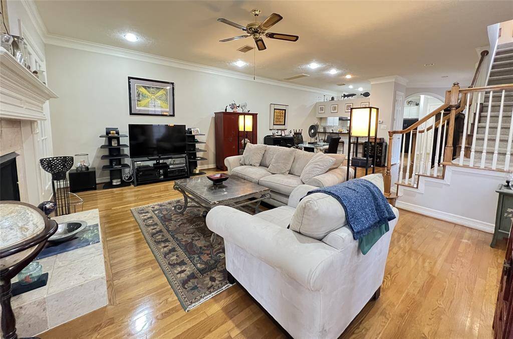 High ceilings complete the look on the first floor.