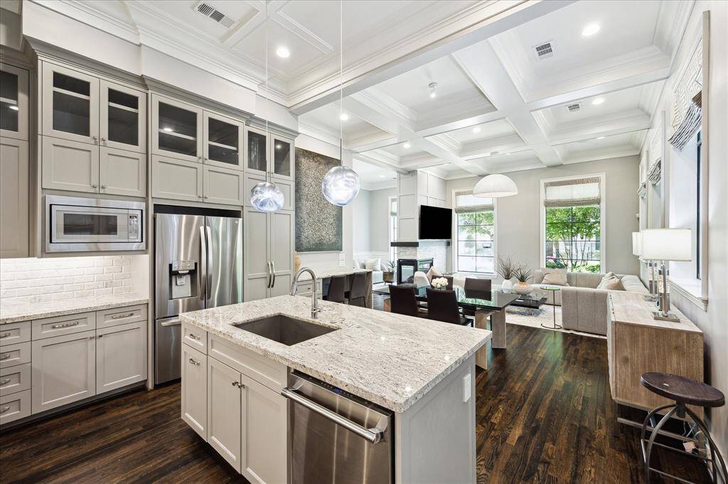 Kitchen open to the living spaces.