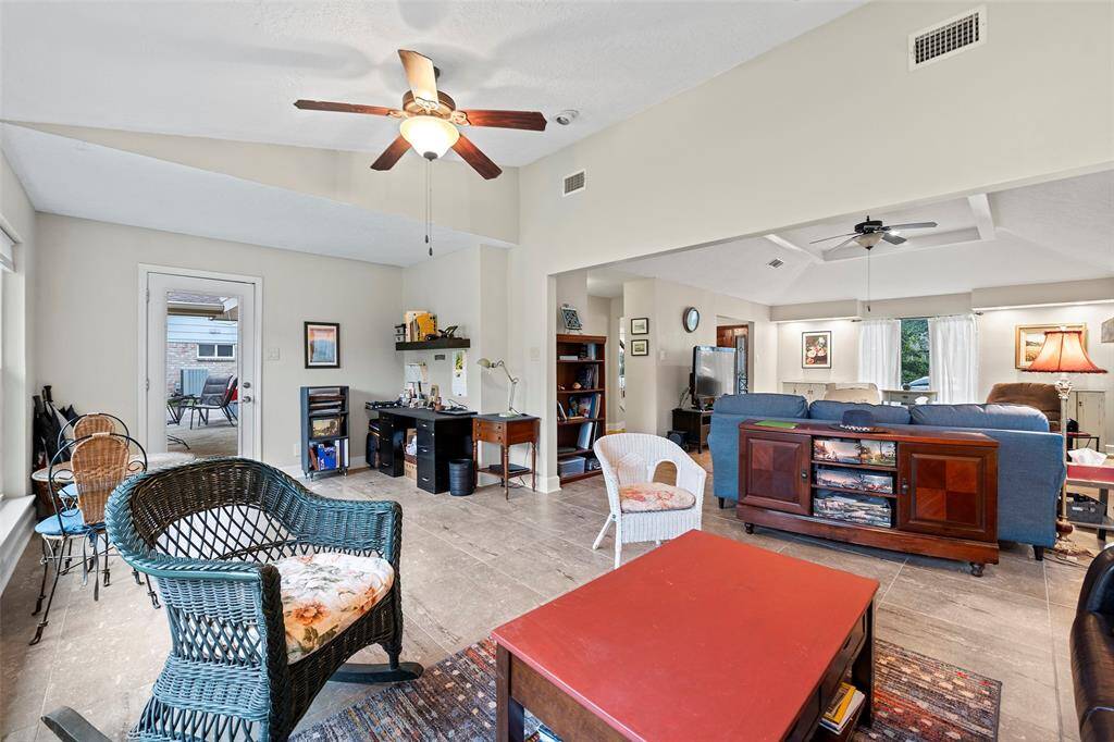 Sunroom offers easy access to the patio.