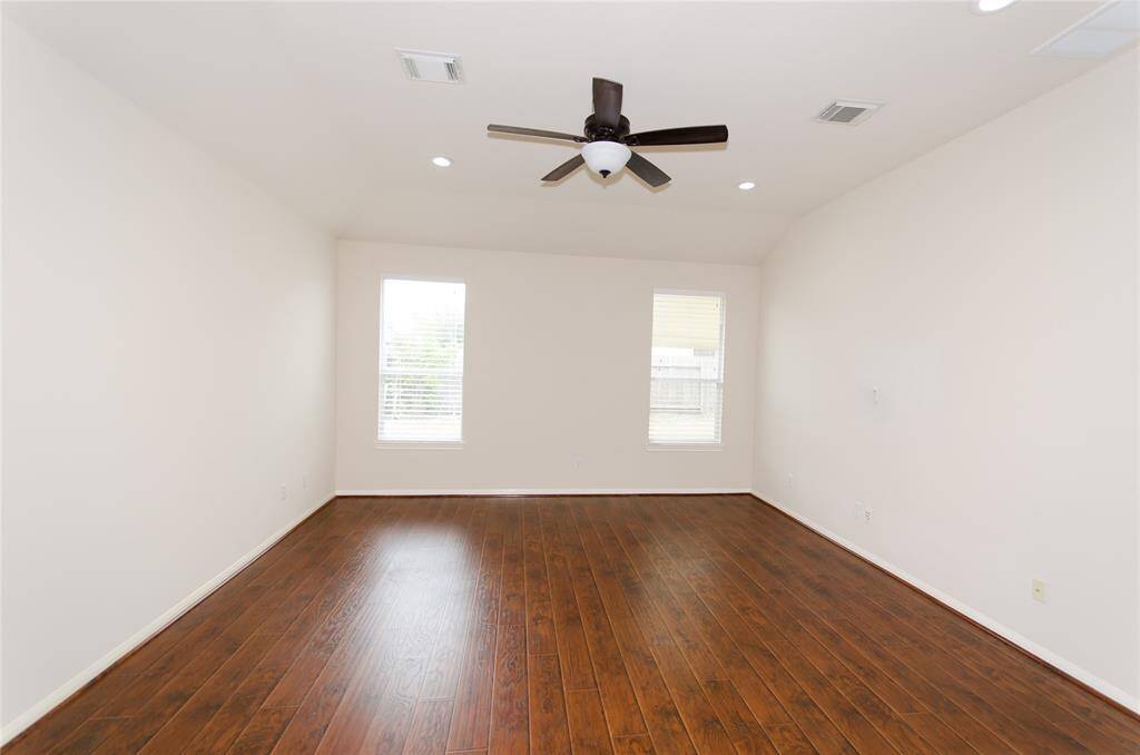 Master bedroom overlooking the backyard. Plenty of space for a King bed.