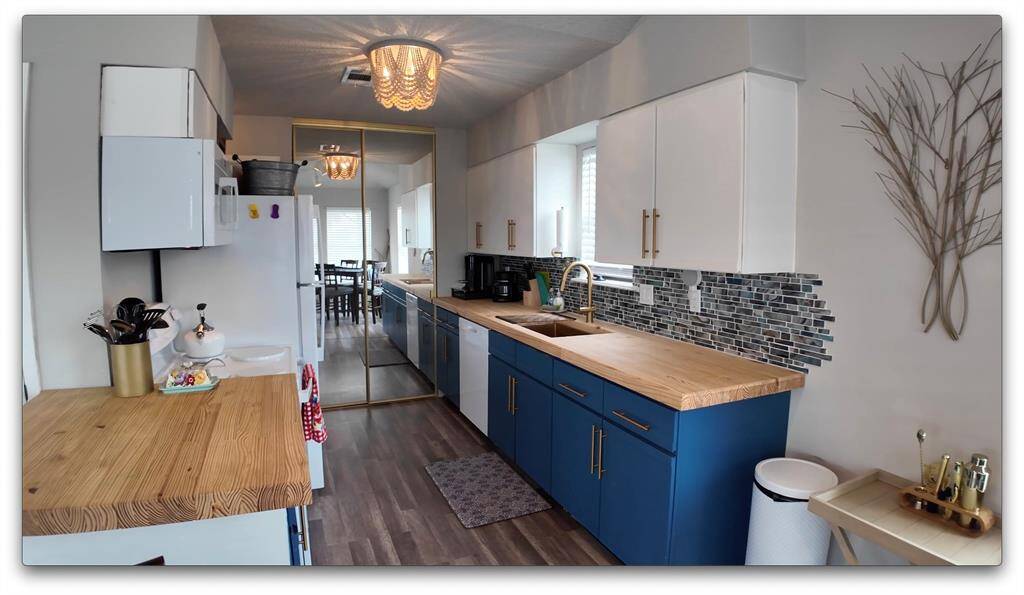 Kitchen with butcher-block countertops