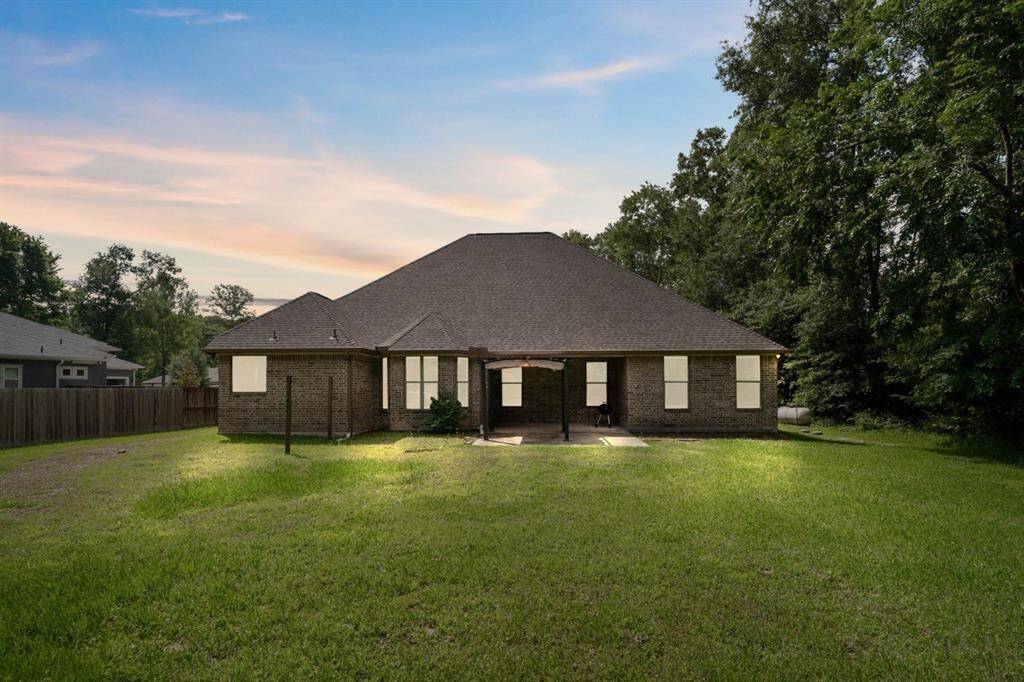 Imagine this evening view while sitting outside on the patio, on the swing you add to the poles already standing, or while sitting around the fire pit you've constructed.