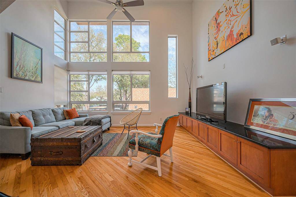 The half bath is located off the kitchen and second living area.