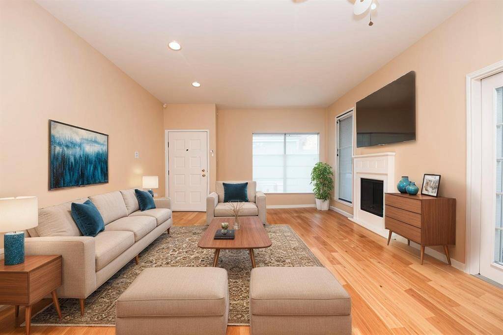 Virtually staged view of the living room.
