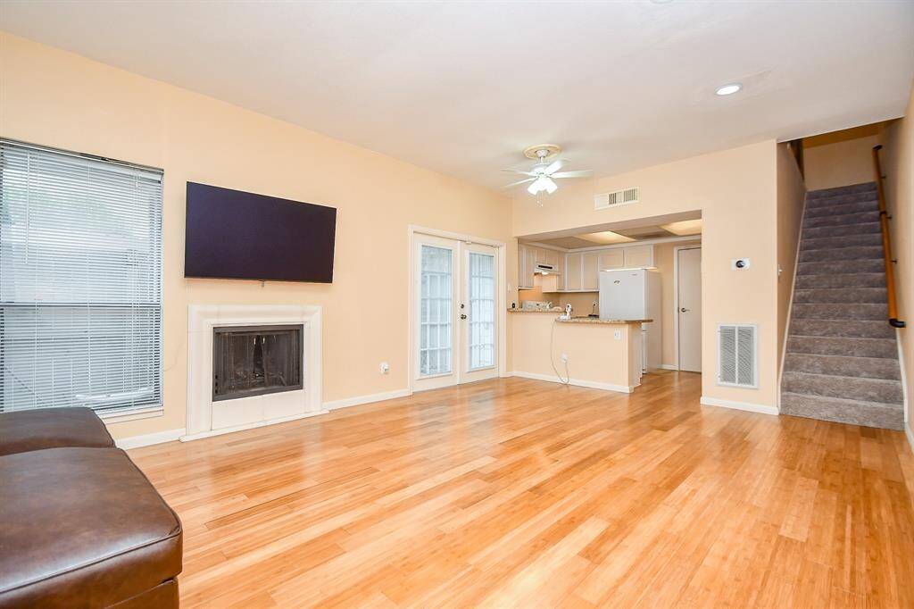 French doors leading to private patio area.