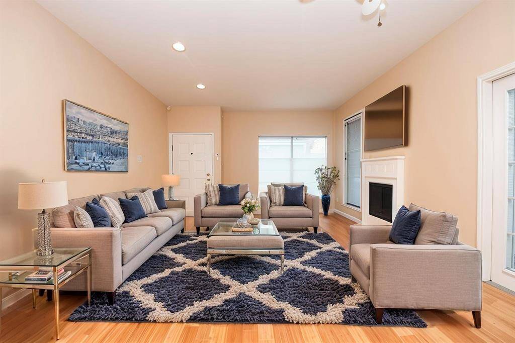 Virtually staged living room.