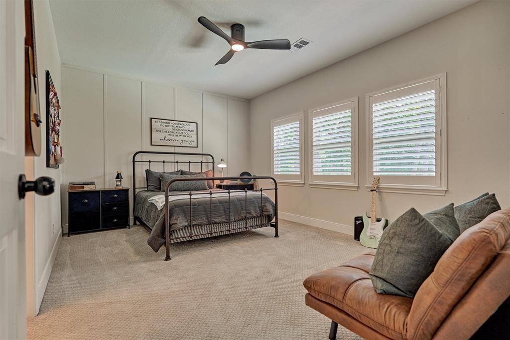 Upstairs bedroom 1 with shutters.