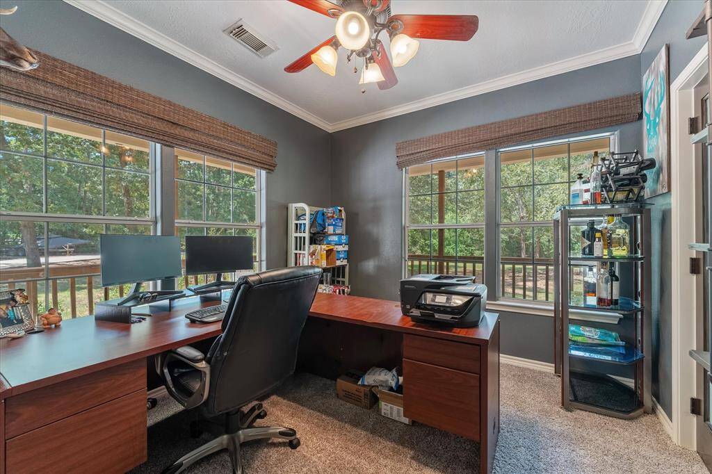 Downstairs study with gorgeous views of the property.