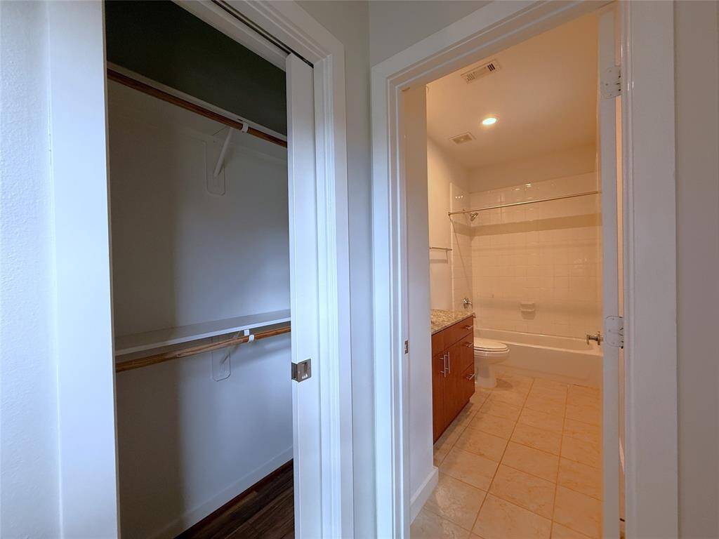 Step-in closet.