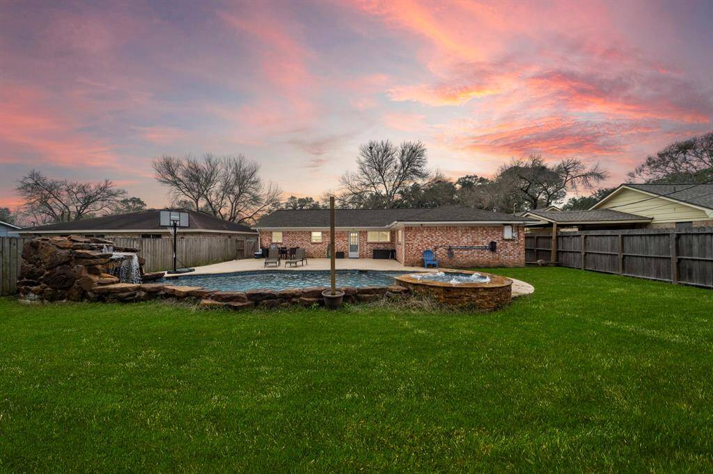 Stunning private retreat with pool and lush greenery.
