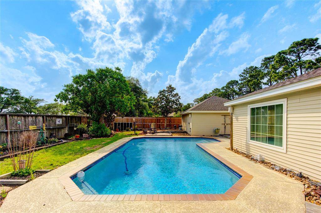 The yard has plenty of space for entertaining