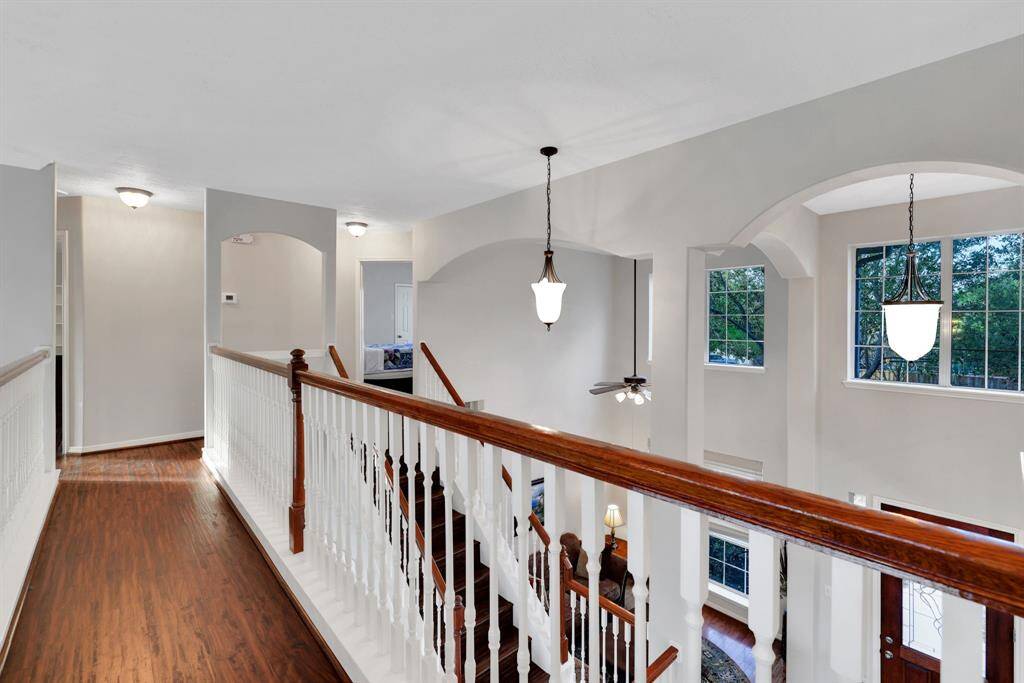 Landing leading from the game room to the stairs