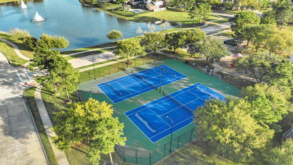 Aerial view of tennis courts