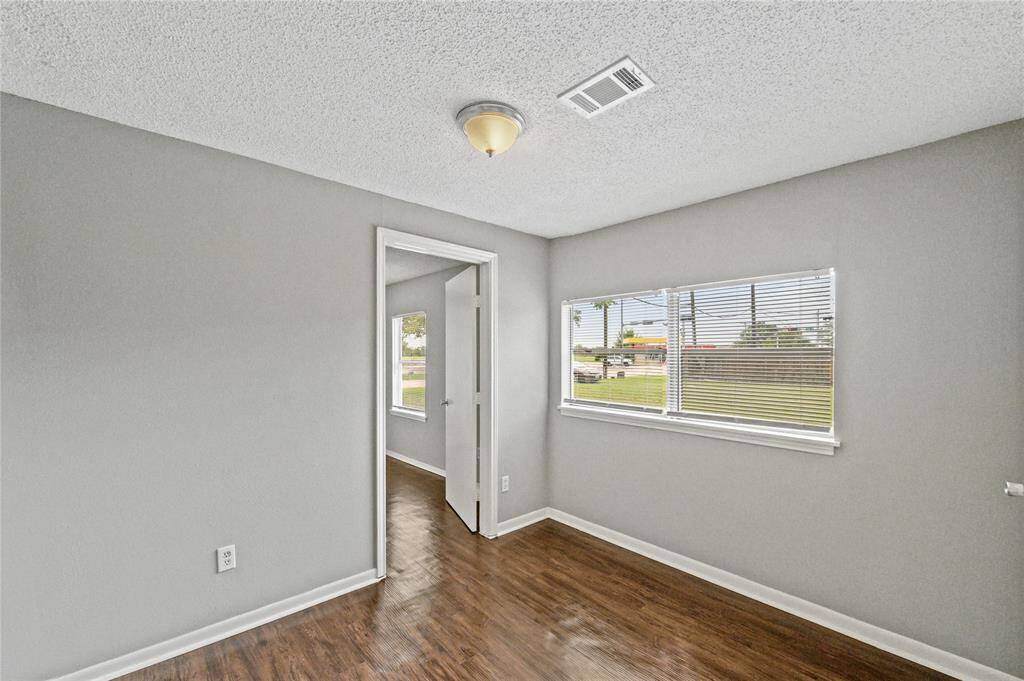 Just off the main space is the primary bedroom.