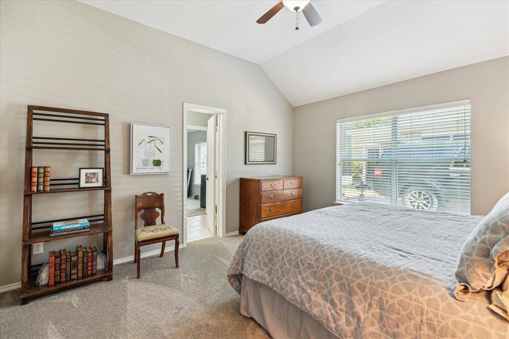 This is the middle bedroom. It is also attached to the bath we just saw. The bedroom doorway is off the front hall.