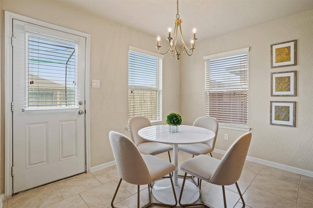 Breakfast area adjacent to backdoor