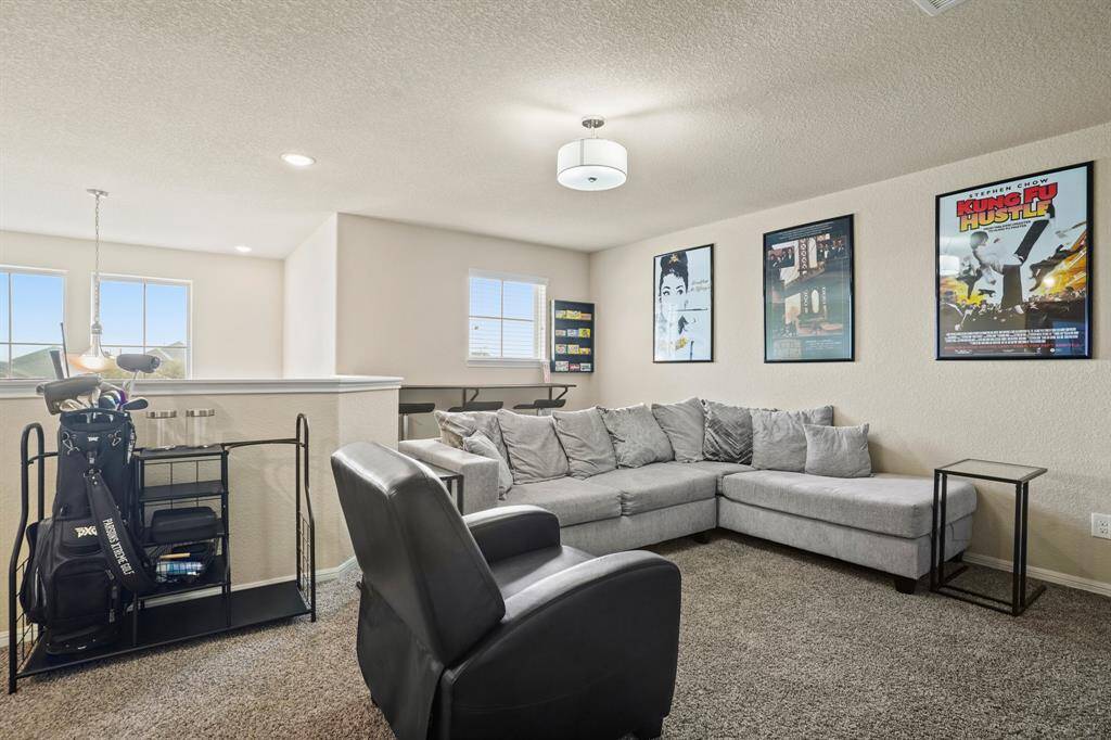 View of game room and seating area.