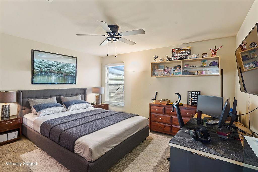 Virtually staged secondary bedroom