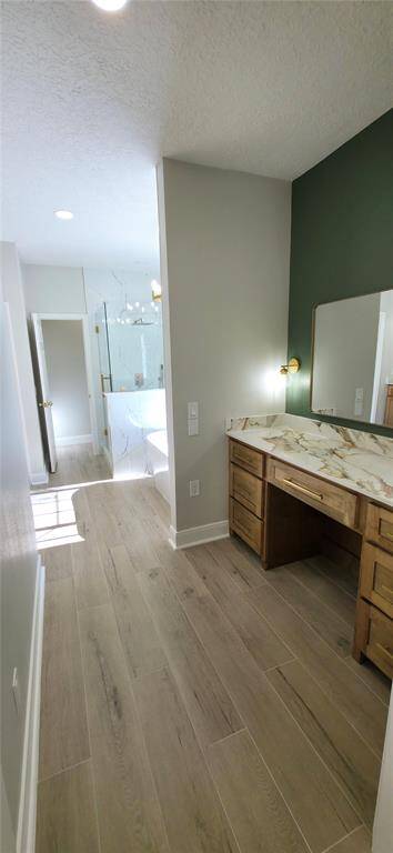 Makeup vanity area in primary bathroom