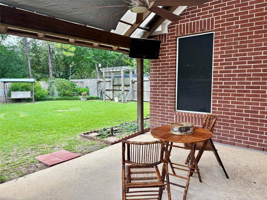 Covered Patio with TV.
