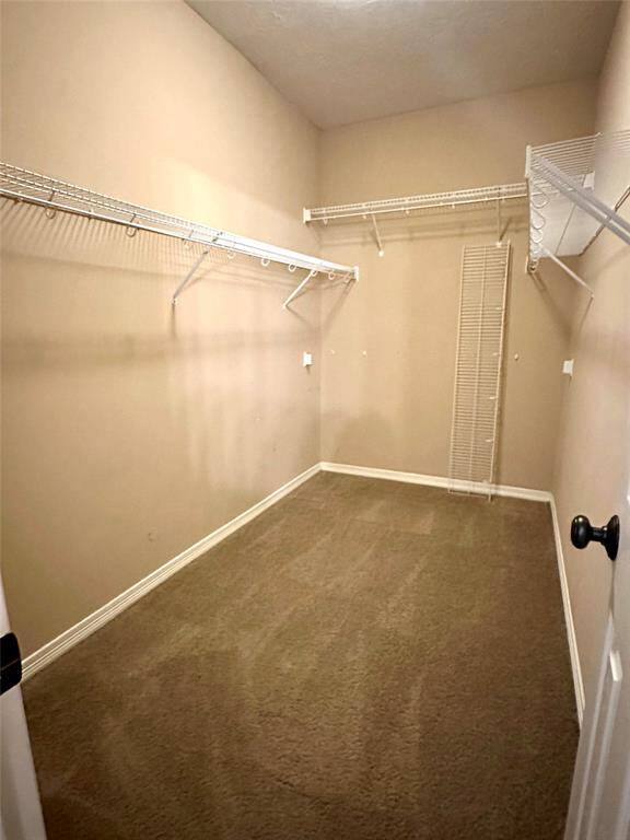 Huge walk-in closet with shelves