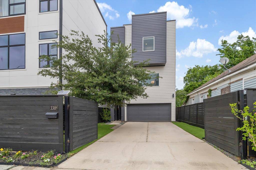 Welcome to 3309 Gillespie St. This modern home features a spacious private yard w/ an automatic driveway gate, two car garage, covered storage area and genrator plug.
