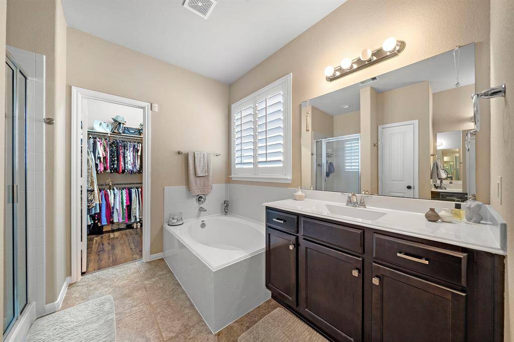 Soaker Tub after those long stressful days with a Double Vanity