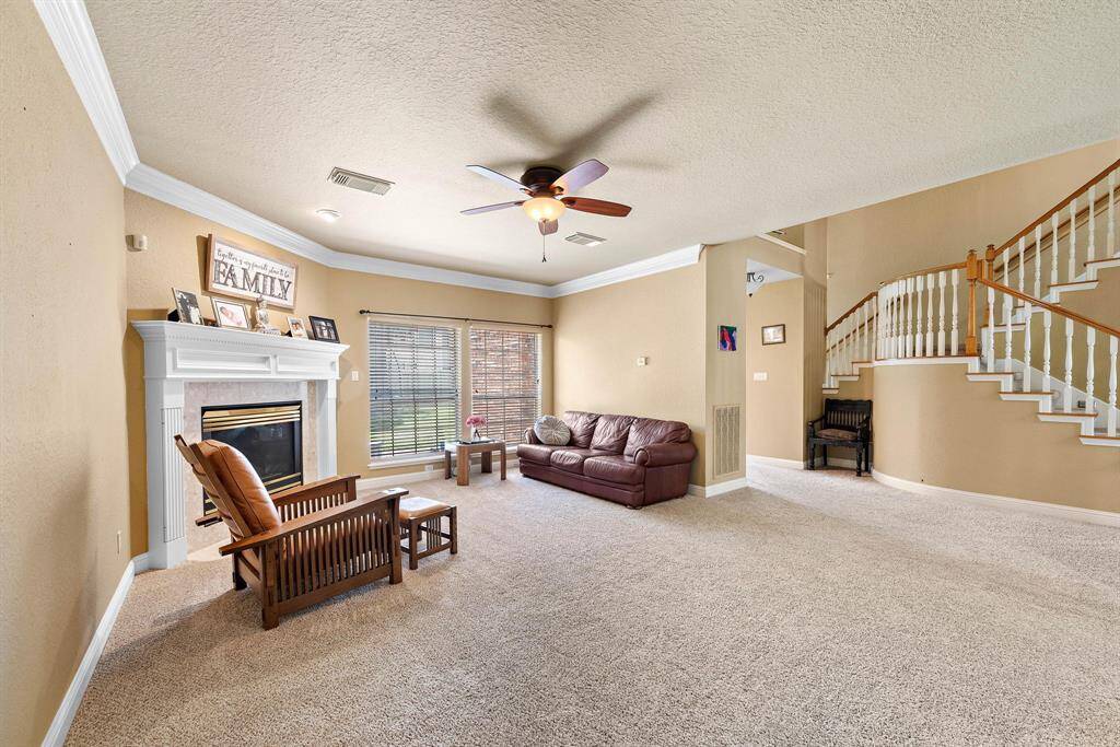 Natural light fills the formal living room.